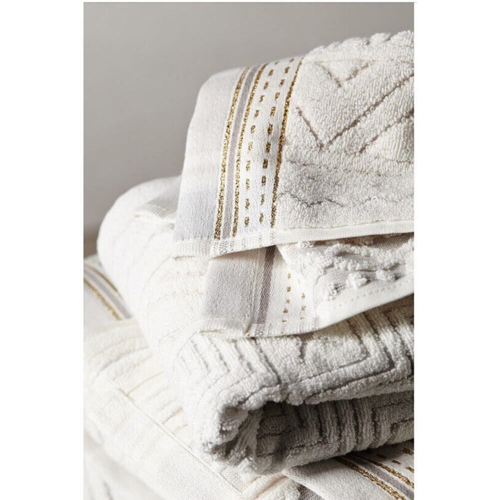 Anthropologie Windstream Hand towels Set of 4 Cotton Grey Montif